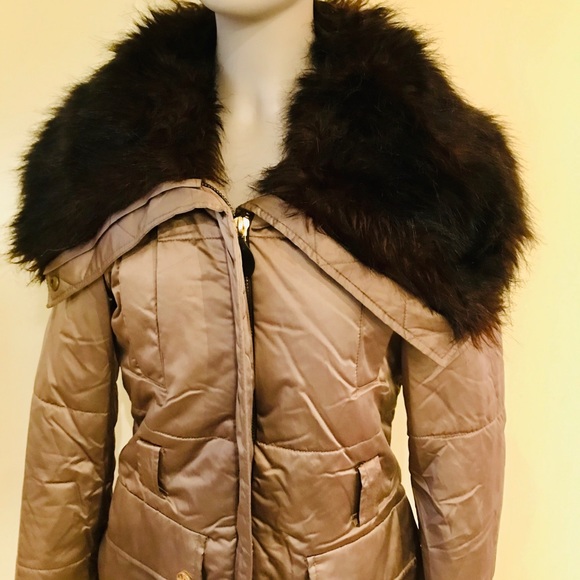 Zara Parka Jacket Faux Fur Collar Size Small - Picture 5 of 9